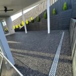 Outdoor patio with drainage system