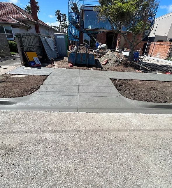New concrete pathway construction