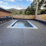 Backyard swimming pool and patio