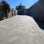 Freshly poured concrete driveway