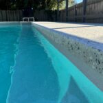Swimming pool with underwater lights