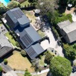 Aerial view of modern house