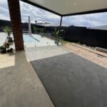 Modern outdoor patio and pool